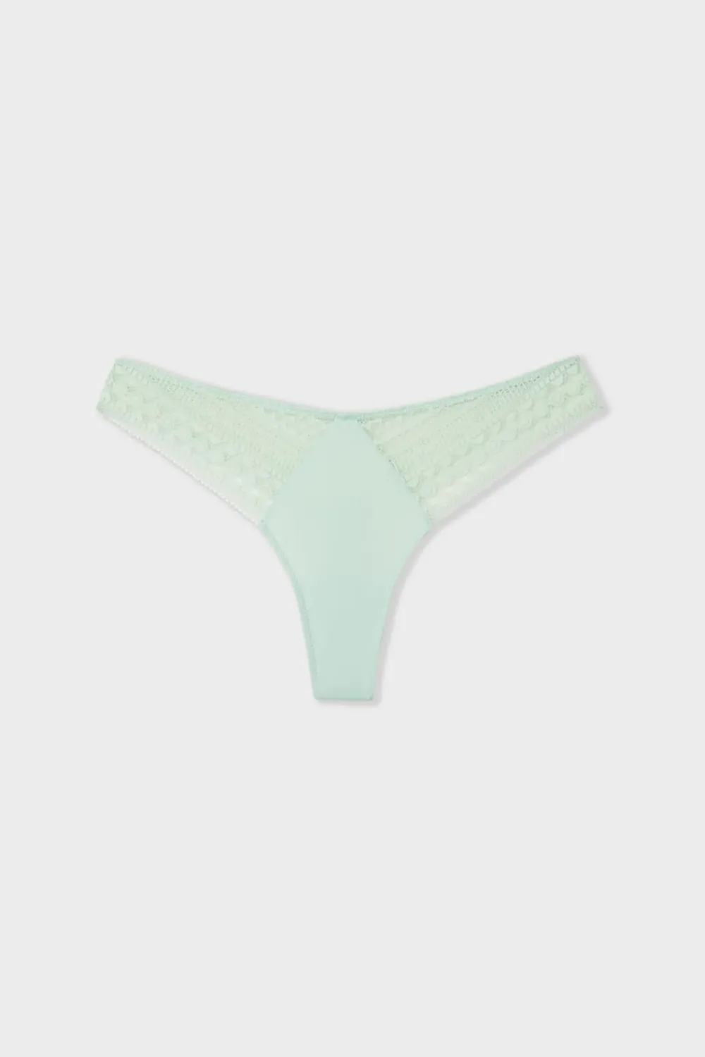Outlet ETAM Tanga de encaje VERDE PÁLIDO