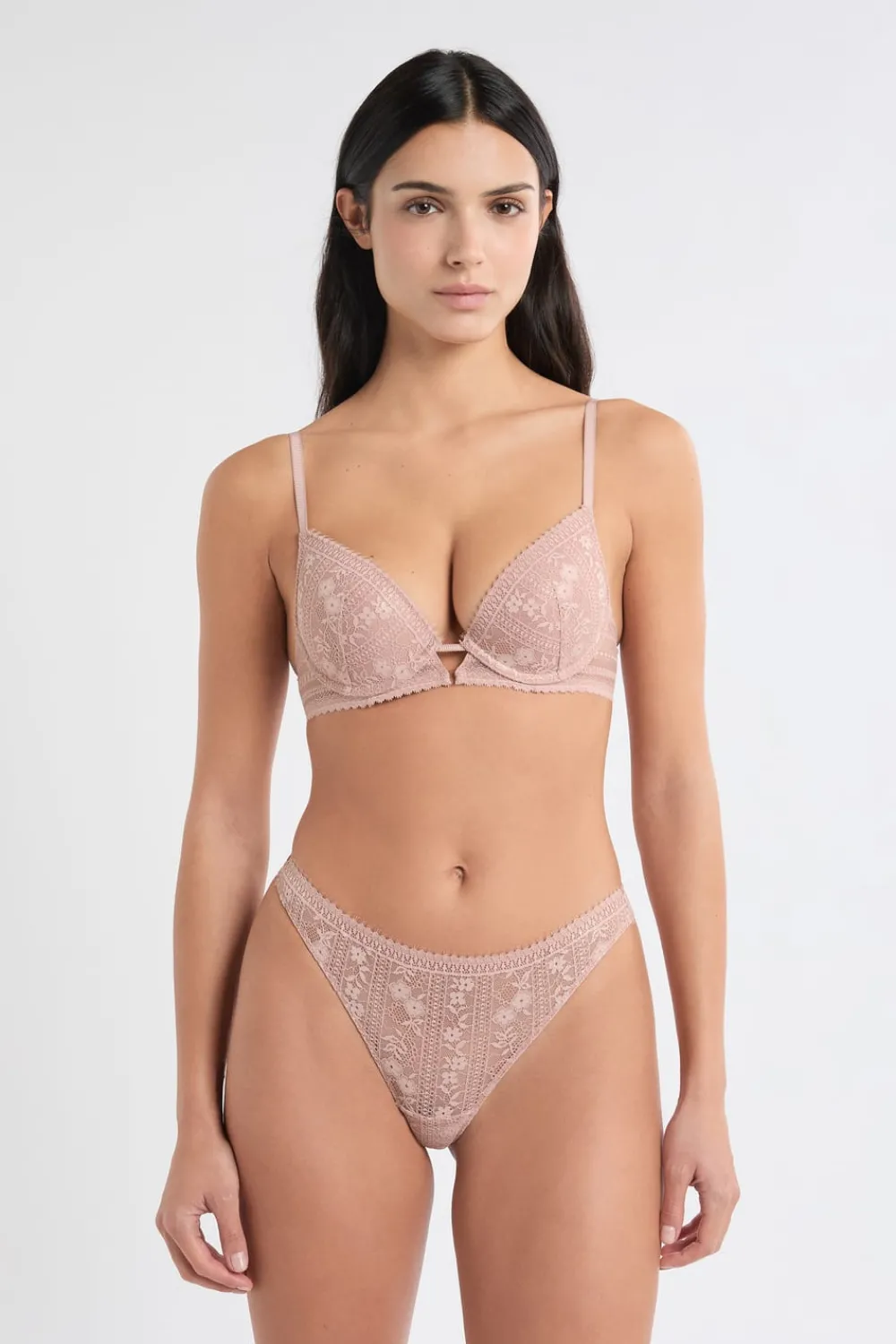Discount ETAM Tanga de encaje ROSA EMPOLVADO