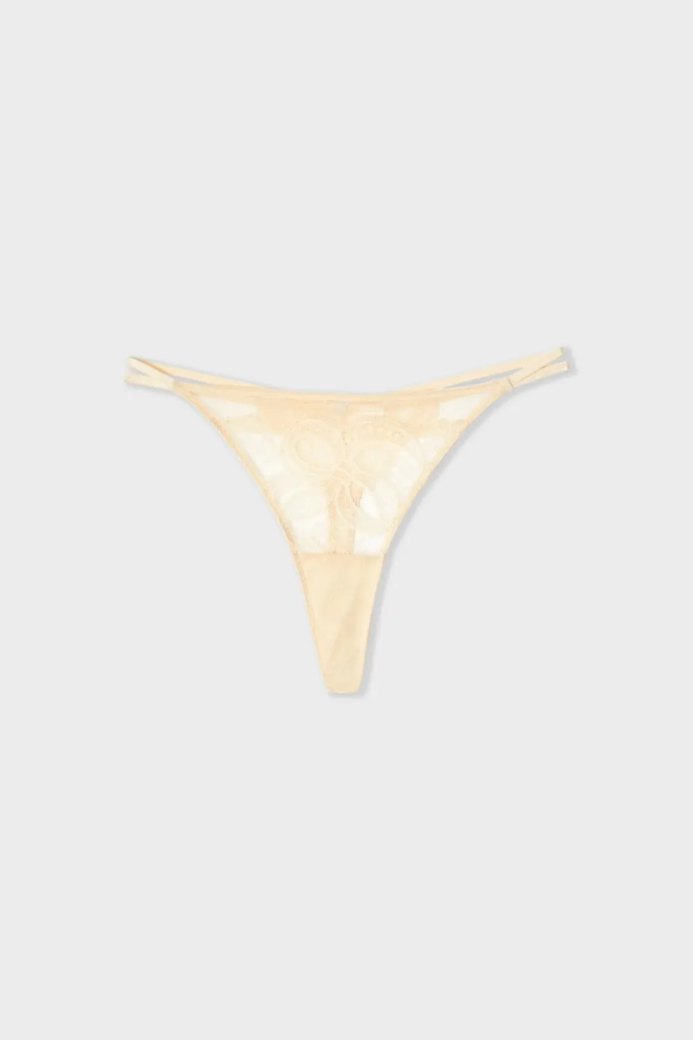 ETAM Tanga de encaje BEIGE