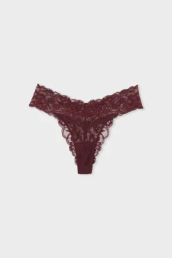 Discount ETAM Tanga de encaje MORADO