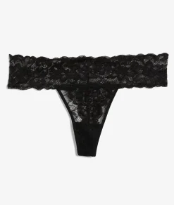 Hot ETAM Tanga de encaje NEGRO