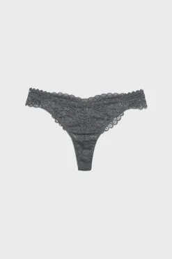 Hot ETAM Tanga de encaje ANTRACITA