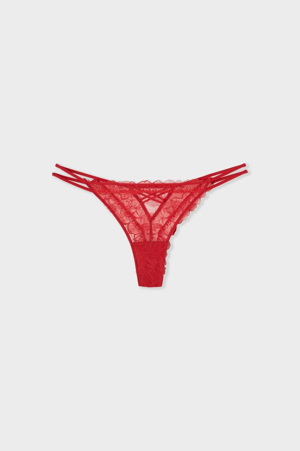 Clearance ETAM Tanga de encaje ROJO