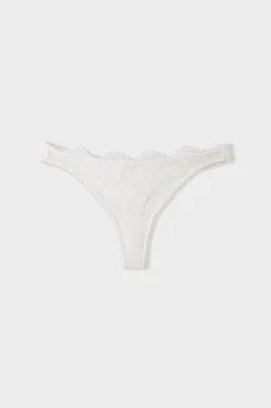 Hot ETAM Tanga de encaje ECRU