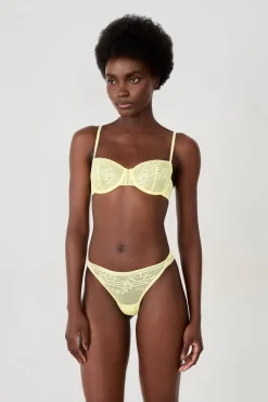Outlet ETAM Tanga de encaje AMARILLO P&Aacute;LIDO