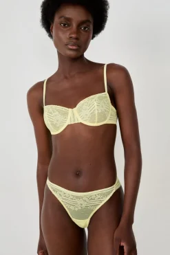 Outlet ETAM Tanga de encaje AMARILLO P&Aacute;LIDO