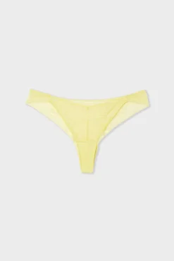 Outlet ETAM Tanga de encaje AMARILLO P&Aacute;LIDO