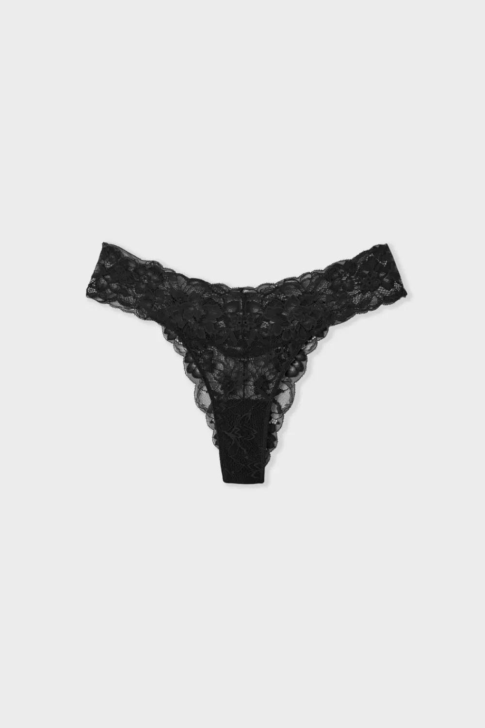 Hot ETAM Tanga de encaje NEGRO