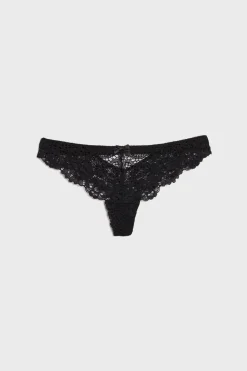 Best ETAM Tanga de encaje NEGRO