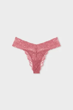 Hot ETAM Tanga de encaje BLUSH