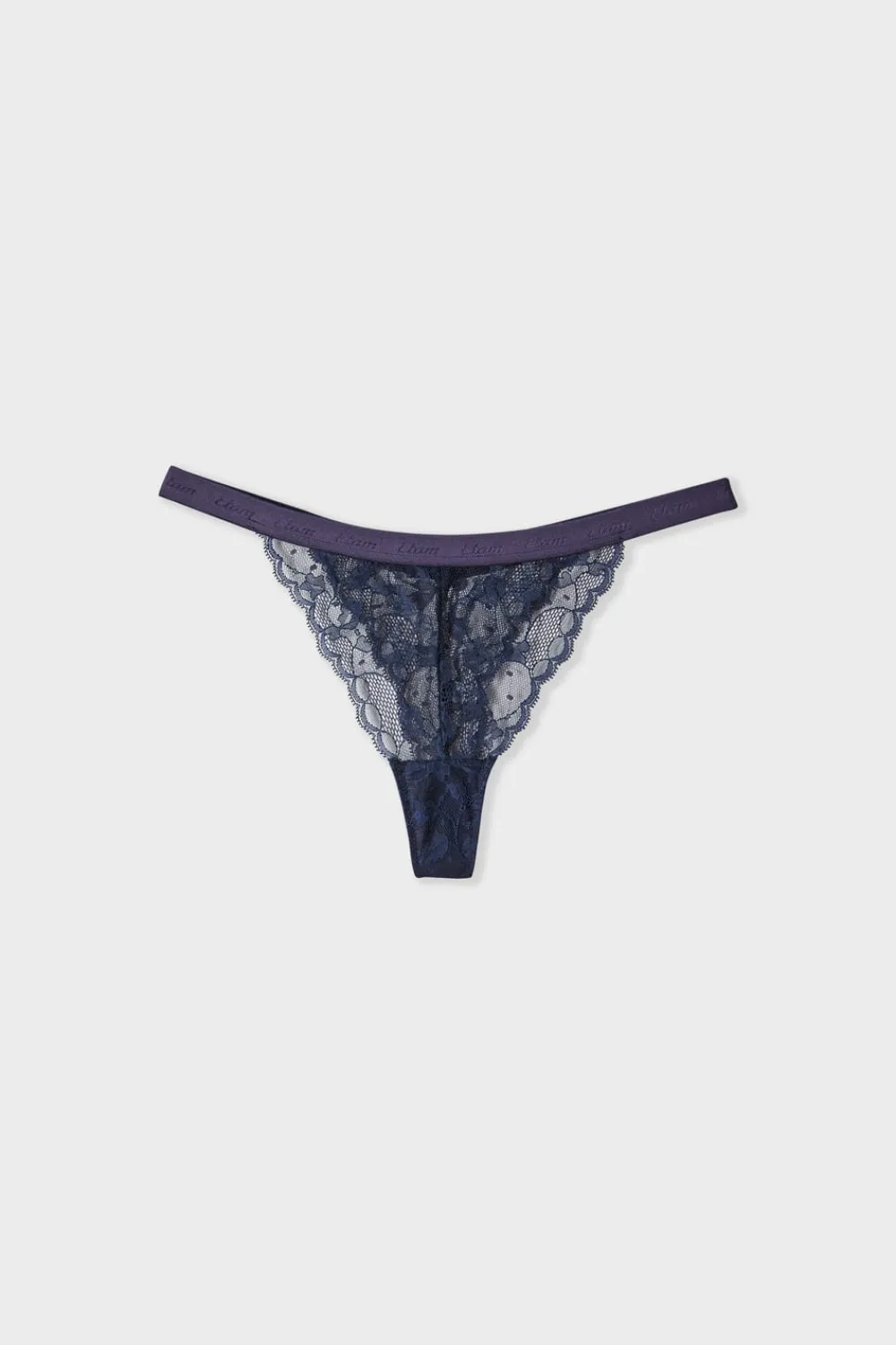 Online ETAM Tanga de encaje marino