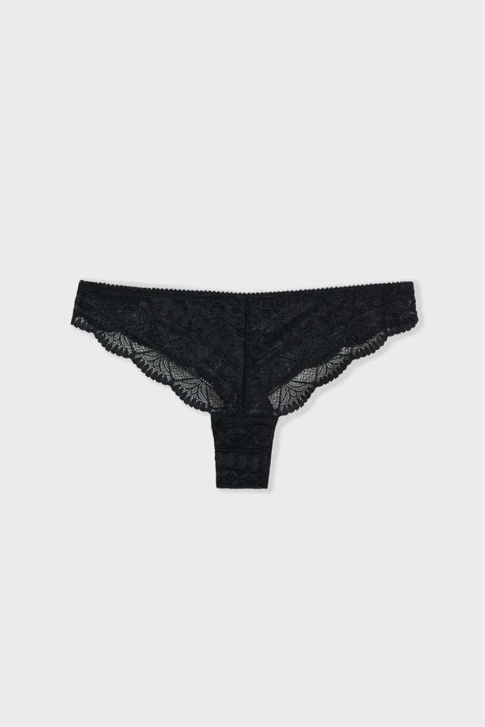 Hot ETAM Tanga de encaje NEGRO
