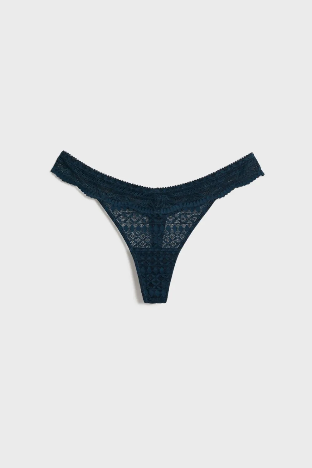 Best ETAM Tanga de encaje AZUL TINTA