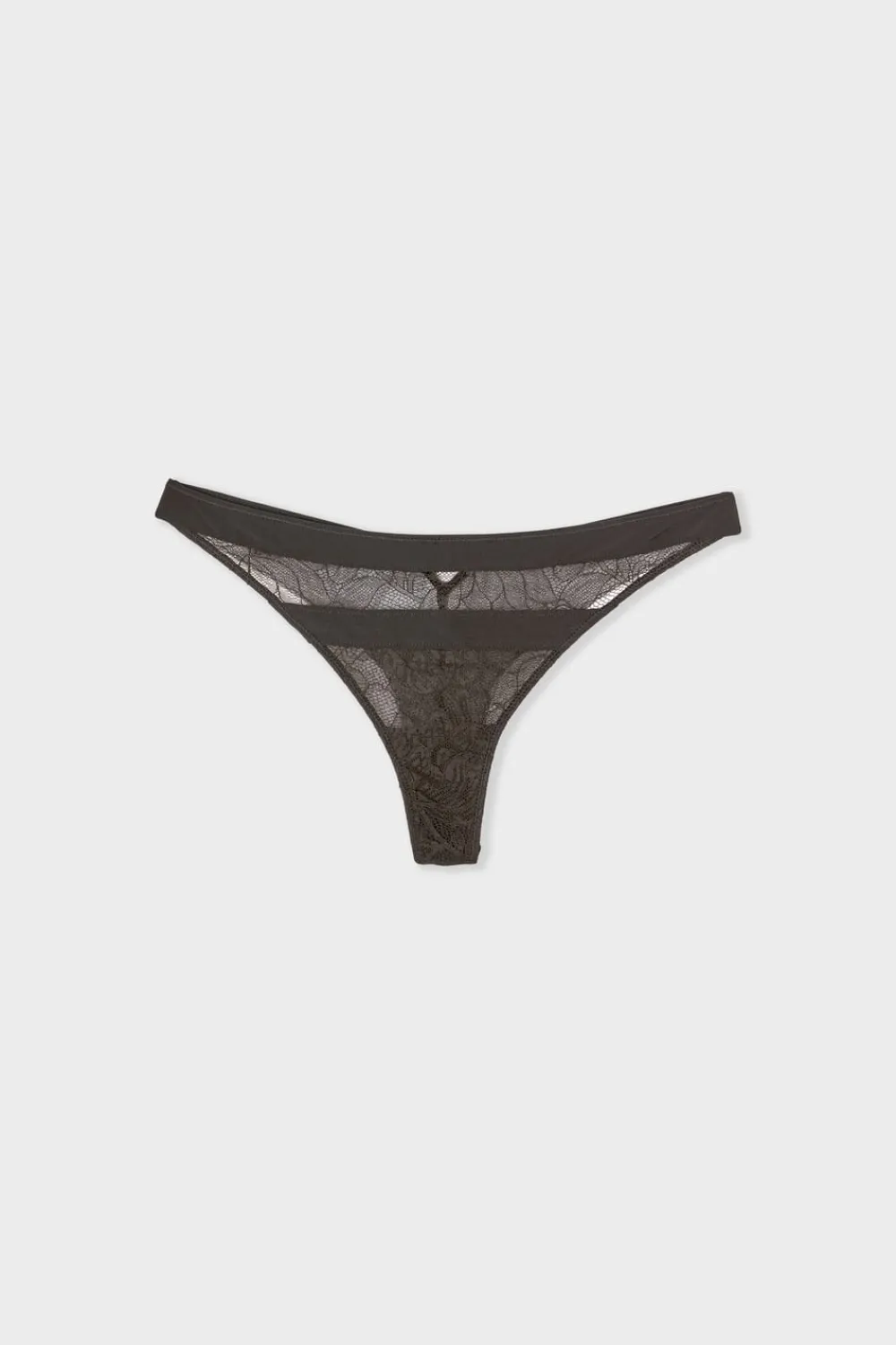 Clearance ETAM Tanga de encaje NEGRO