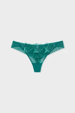 Hot ETAM Tanga de encaje VERDE OSCURO