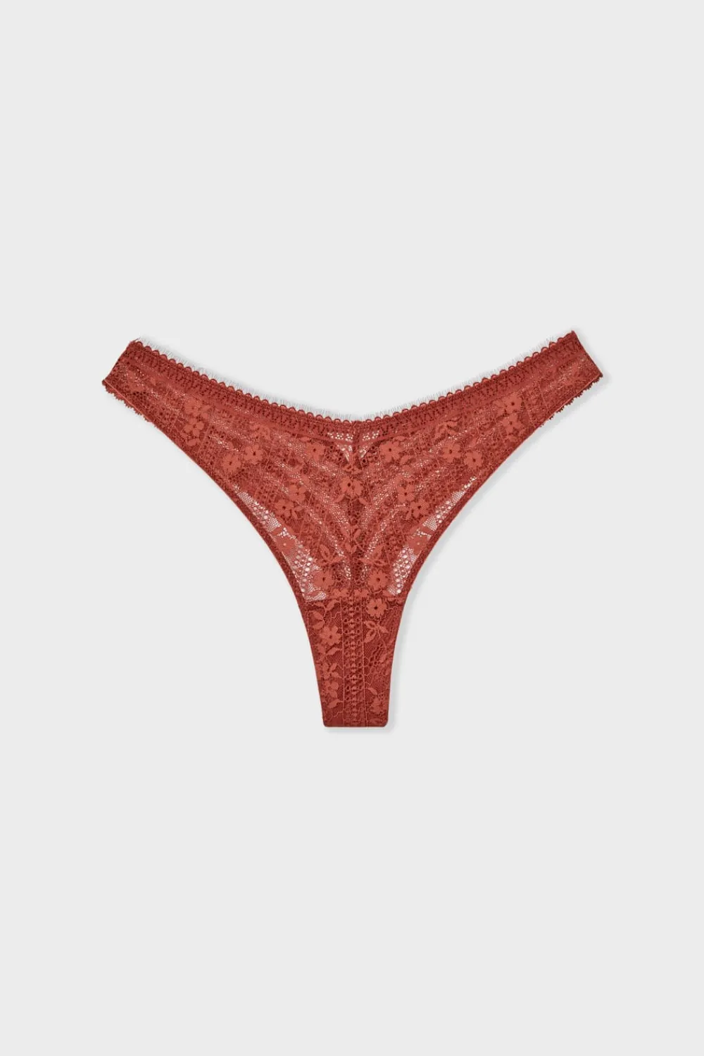 Discount ETAM Tanga de encaje MARRON