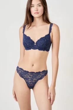 Outlet ETAM Tanga de encaje AZUL NOCHE