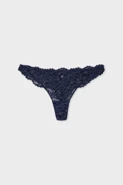 Outlet ETAM Tanga de encaje AZUL NOCHE
