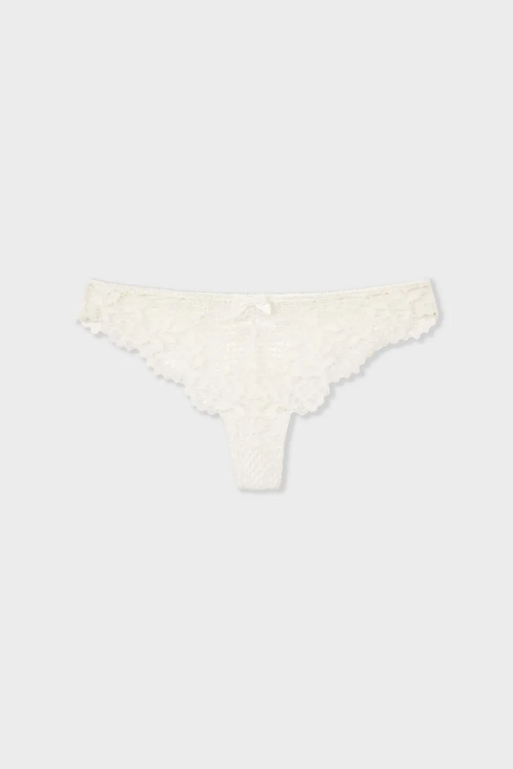 Online ETAM Tanga de encaje CRUDO