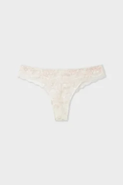 Sale ETAM Tanga de encaje ROSA EMPOLVADO