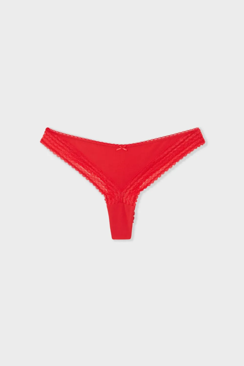 Sale ETAM Tanga de encaje ROJO
