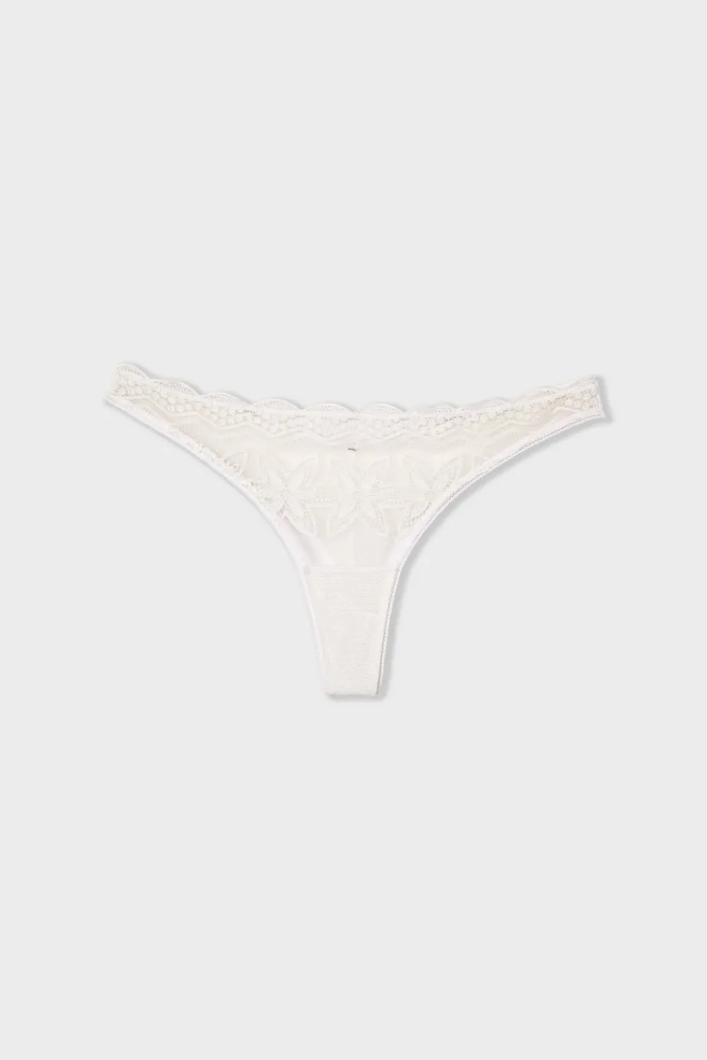 Online ETAM Tanga de encaje CRUDO