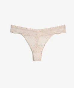 ETAM Tanga de encaje ROSA PÁLIDO