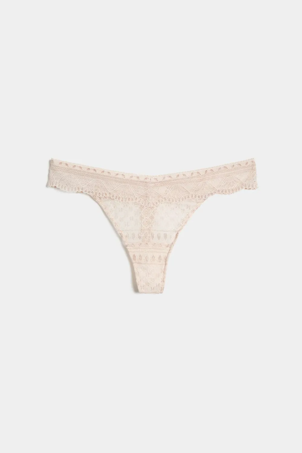 ETAM Tanga de encaje ROSA PÁLIDO