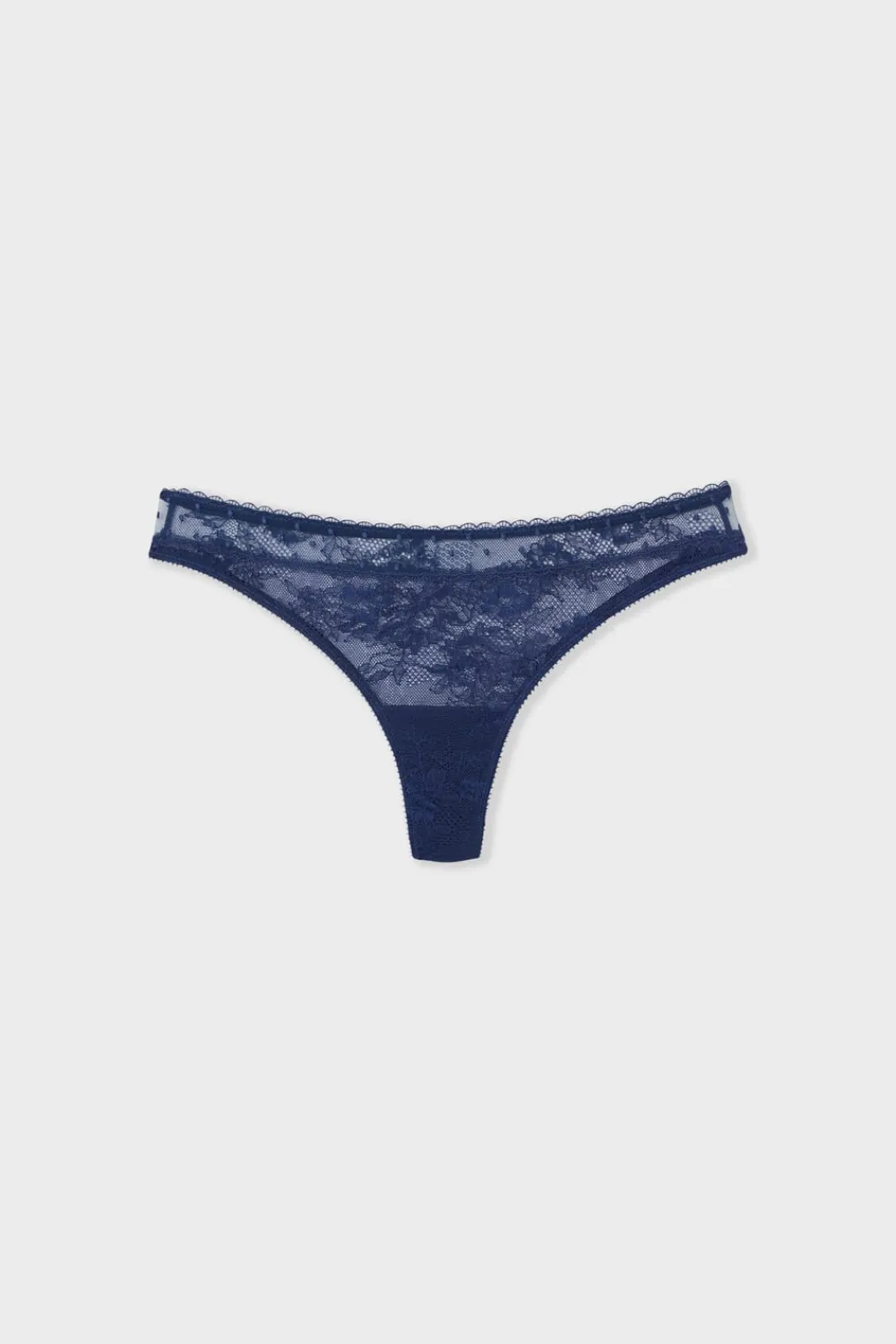 Discount ETAM Tanga de encaje marino