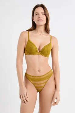 Best ETAM Tanga de encaje AMARILLO &Aacute;CIDO