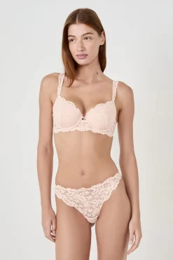 Hot ETAM Tanga de encaje BLUSH