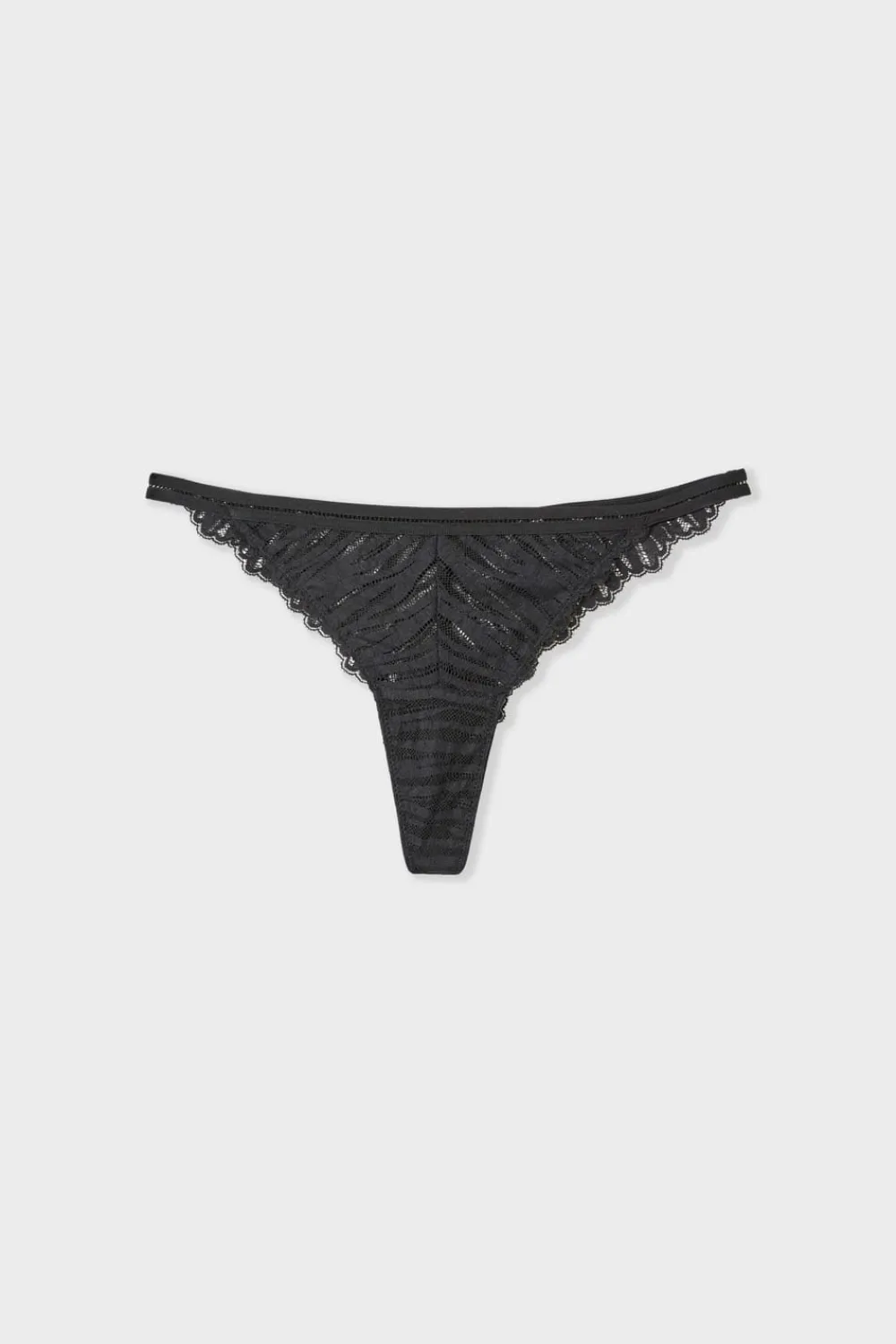 Hot ETAM Tanga de encaje NEGRO