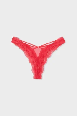 New ETAM Tanga de encaje ROSA CHICLE