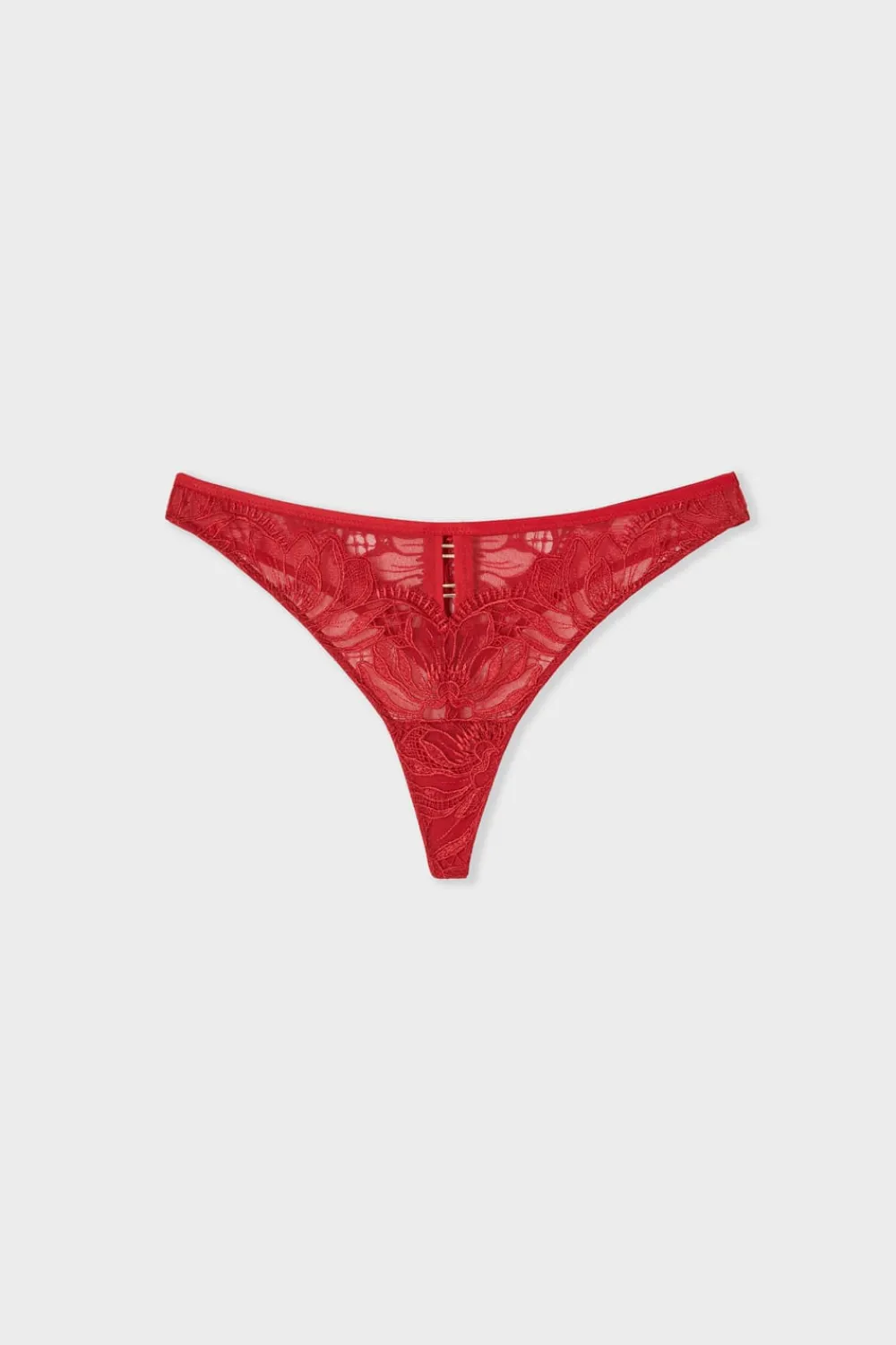 Online ETAM Tanga de encaje ROJO
