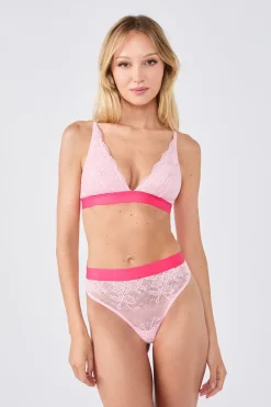 Clearance ETAM Tanga de encaje x Lemonade Dolls ROSE POUDRE