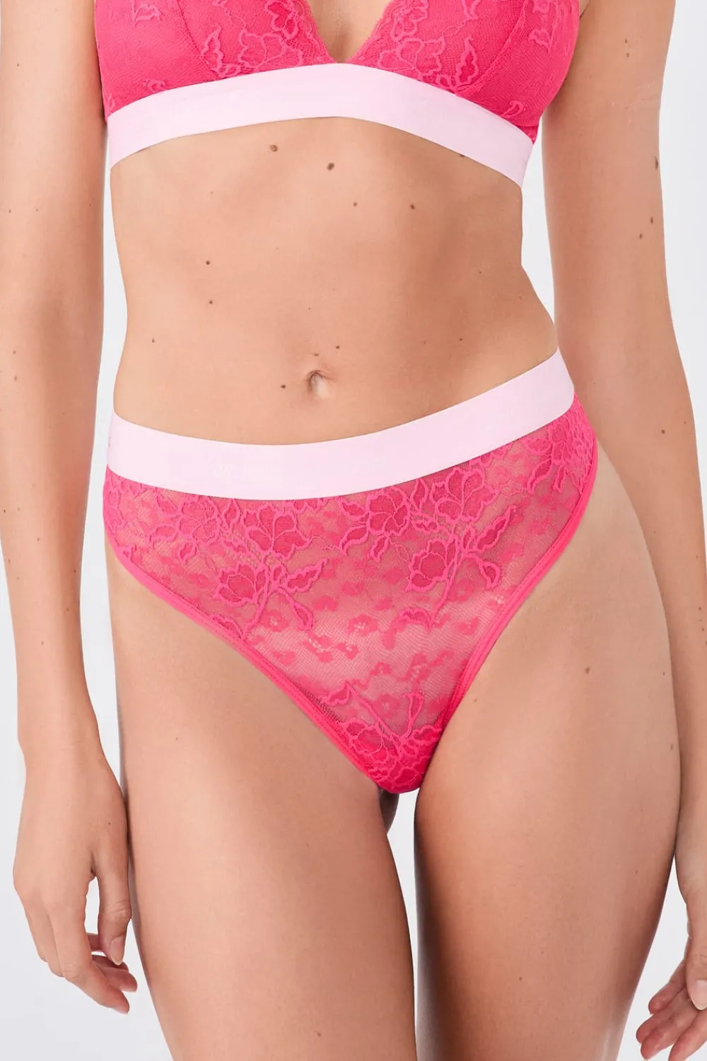 Best ETAM Tanga de encaje x Lemonade Dolls FUSHIA