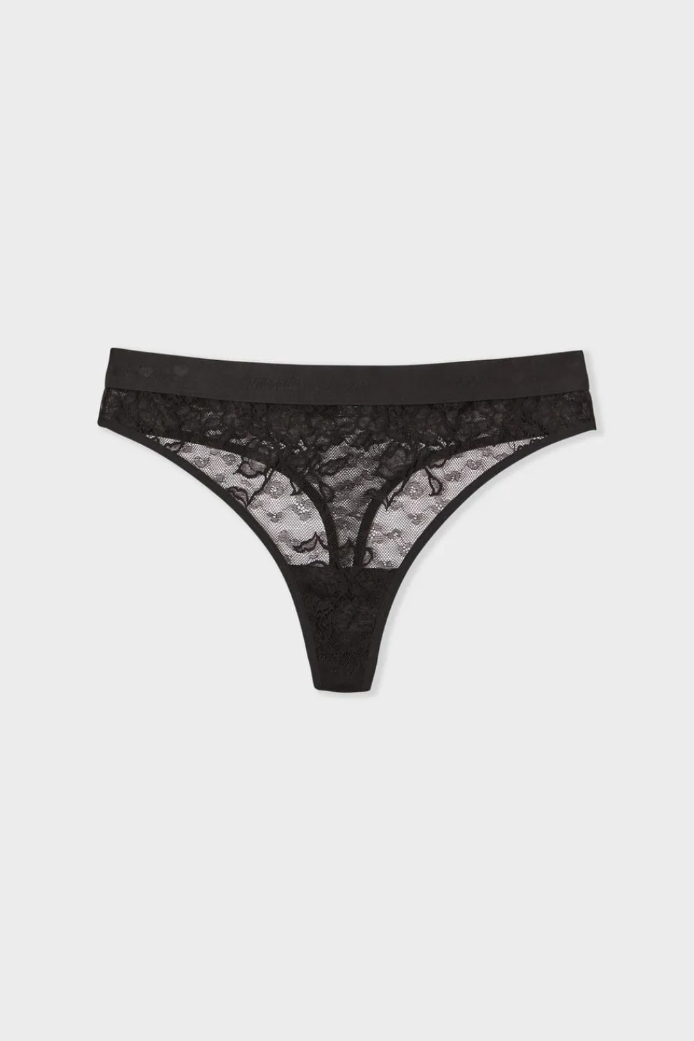 Clearance ETAM Tanga de encaje x Lemonade Dolls NOIR