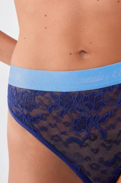 Outlet ETAM Tanga de encaje x Lemonade Dolls MARINE