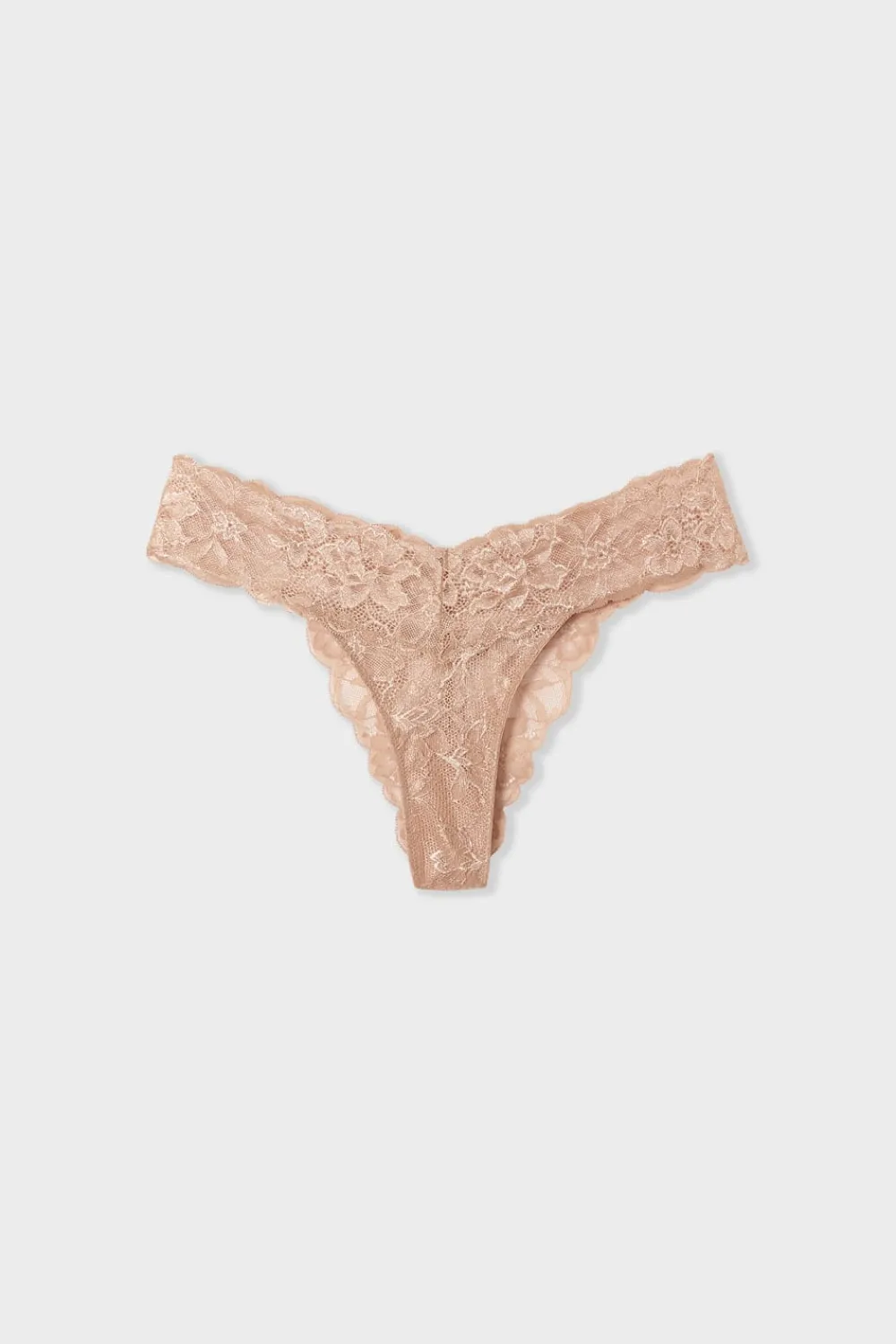 New ETAM Tanga de encaje tejido brillante DUNE