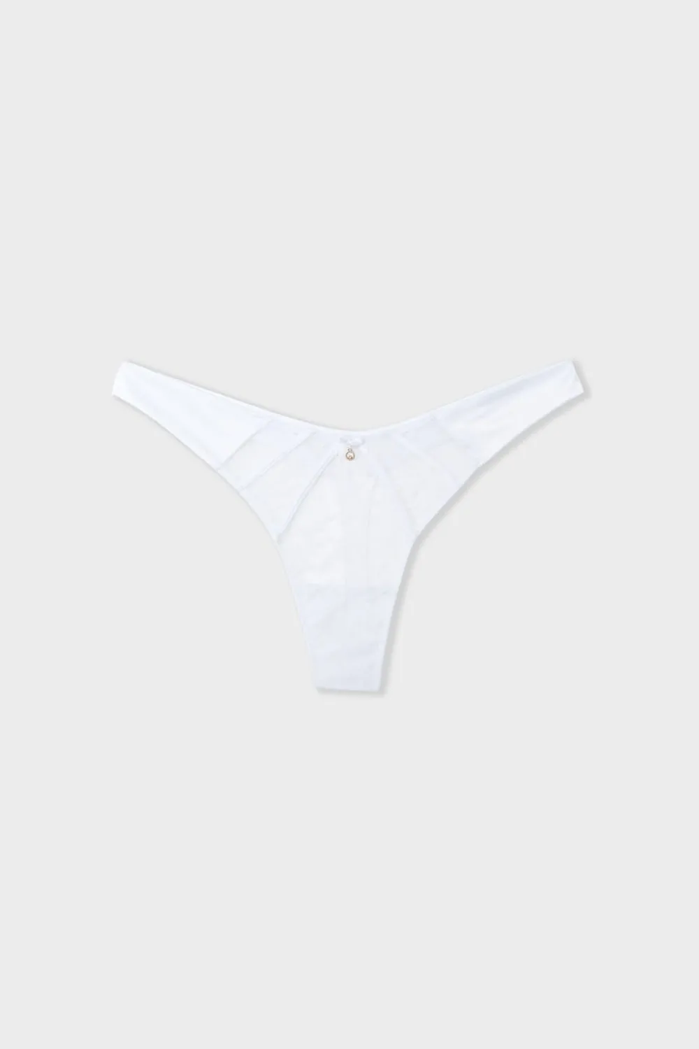 Discount ETAM Tanga de encaje y satén BLANCO