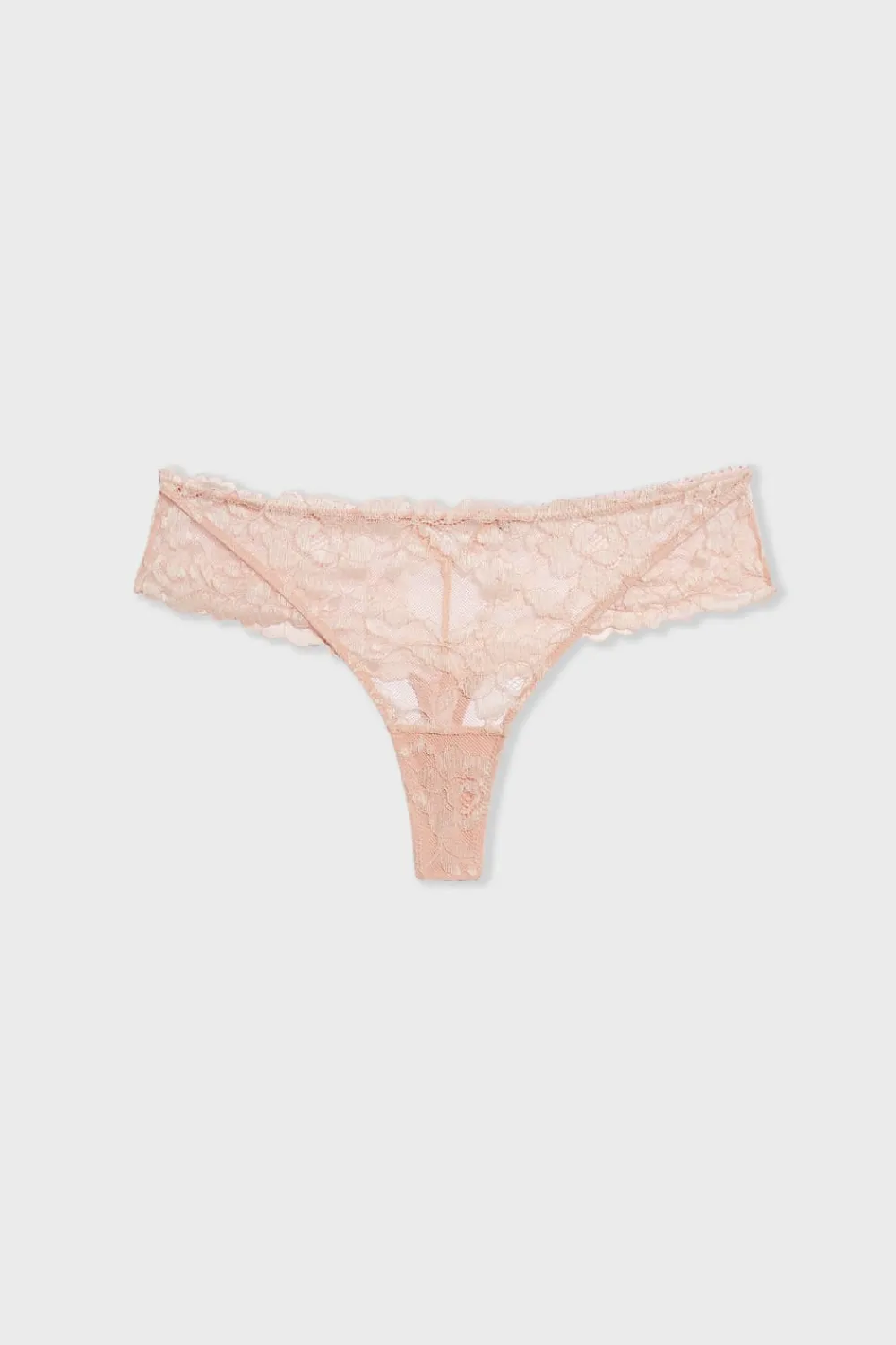 Outlet ETAM Tanga de encaje y tul ROSA EMPOLVADO