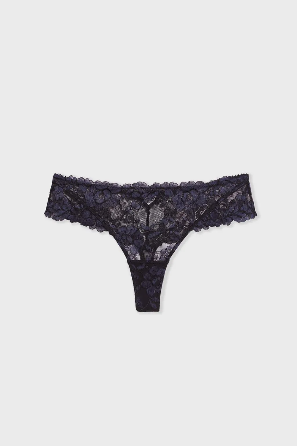 Best ETAM Tanga de encaje y tul AZUL NOCHE