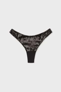 Discount ETAM Tanga de lentejuelas NEGRO