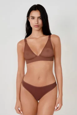 Hot ETAM Tanga de malla MARRÓN
