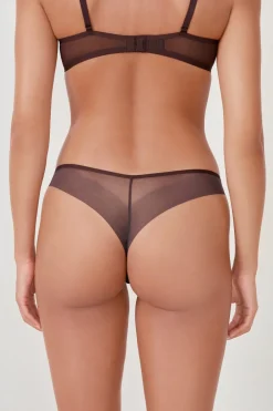 Hot ETAM Tanga de malla CHOCOLATE