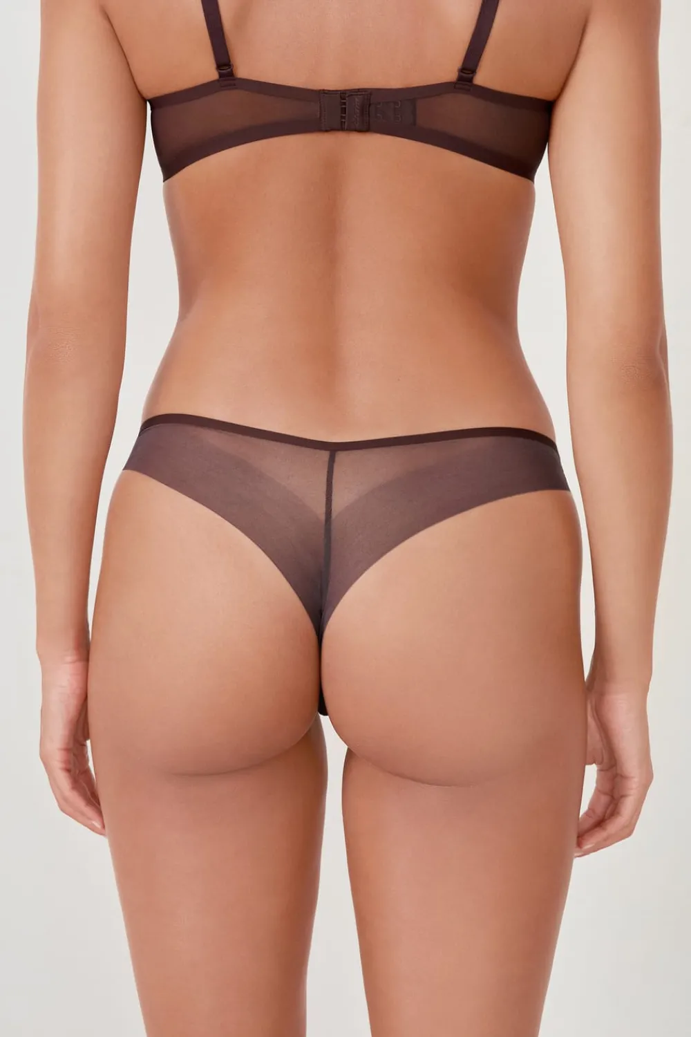 Hot ETAM Tanga de malla CHOCOLATE