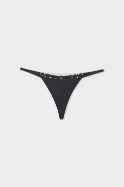ETAM Tanga de microfibra NEGRO