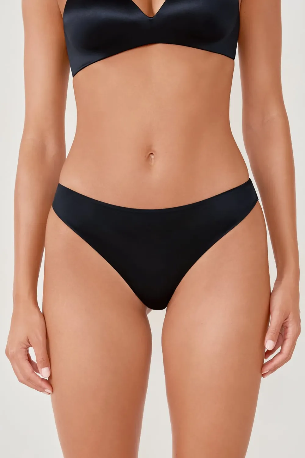 Outlet ETAM Tanga de microfibra NEGRO