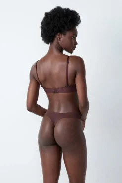 Best ETAM Tanga de microfibra CHOCOLATE