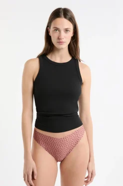 Best ETAM Tanga de microfibra sin costuras con motivos de corazones MARRÓN